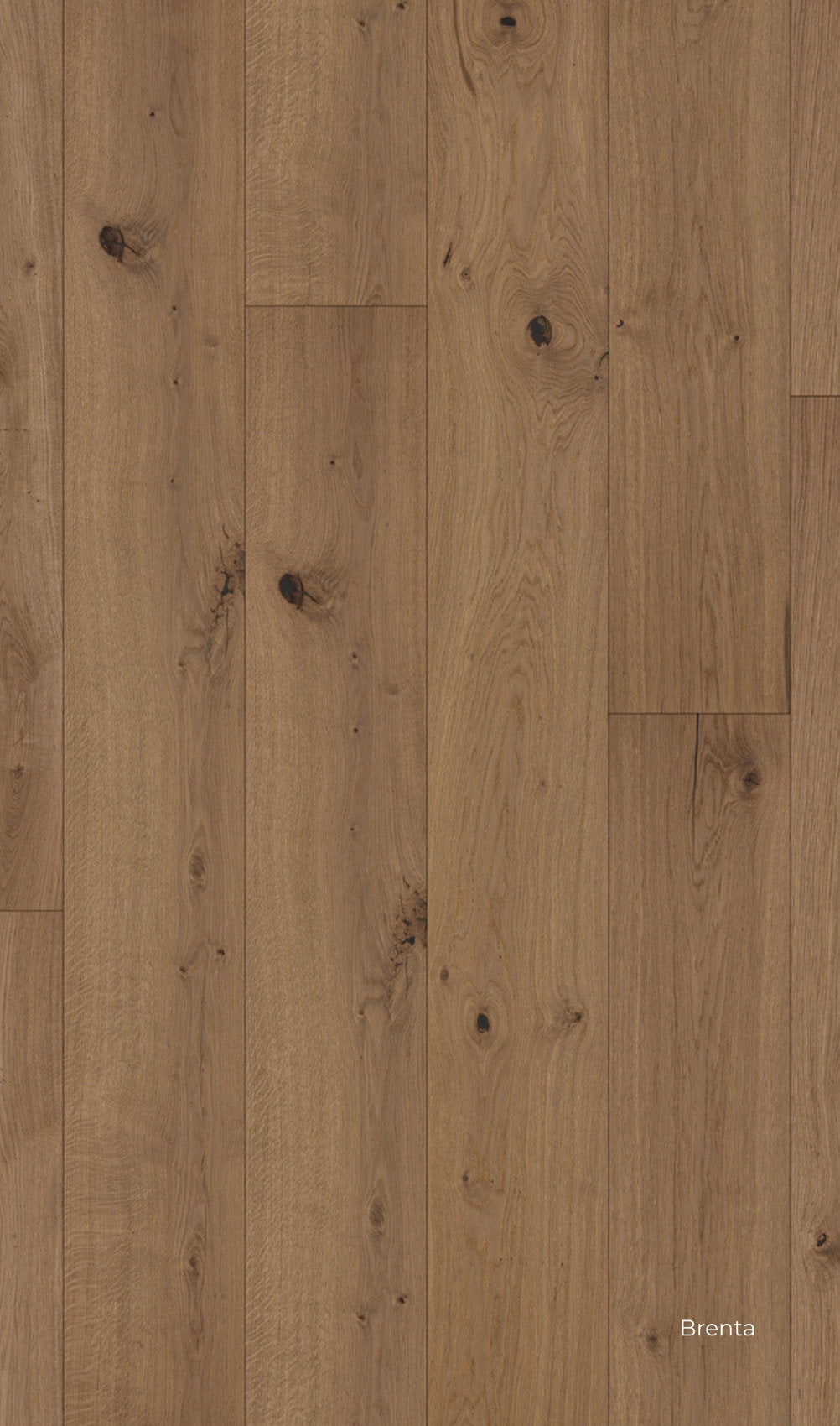 Dettaglio della finitura Rovere Brenta del pavimento Lumbertech Skema, con venature marcate e nodi naturali a vista