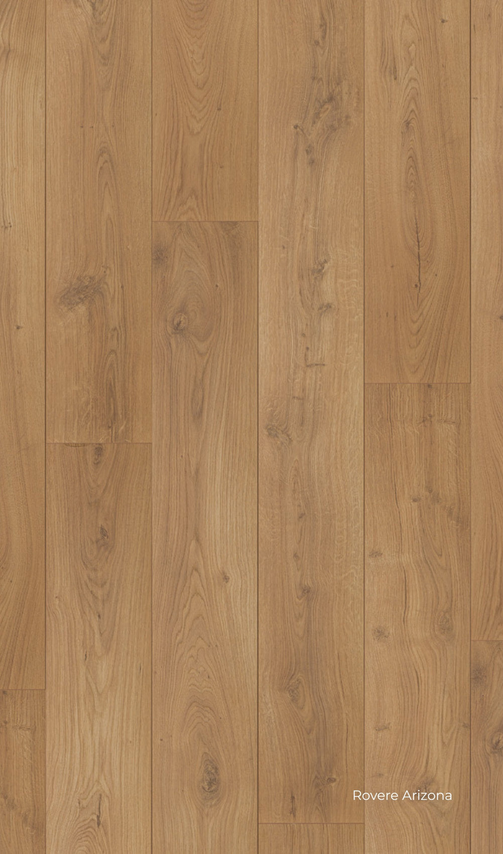 Pavimento laminato Skema K Uno Rovere Arizona con tono ambrato e venature materiche dal segno naturale