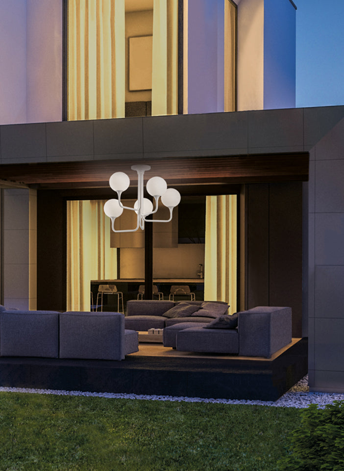 Tee Outdoor – lampade da esterno sferiche in polietilene con struttura in metallo verniciato-Masiero