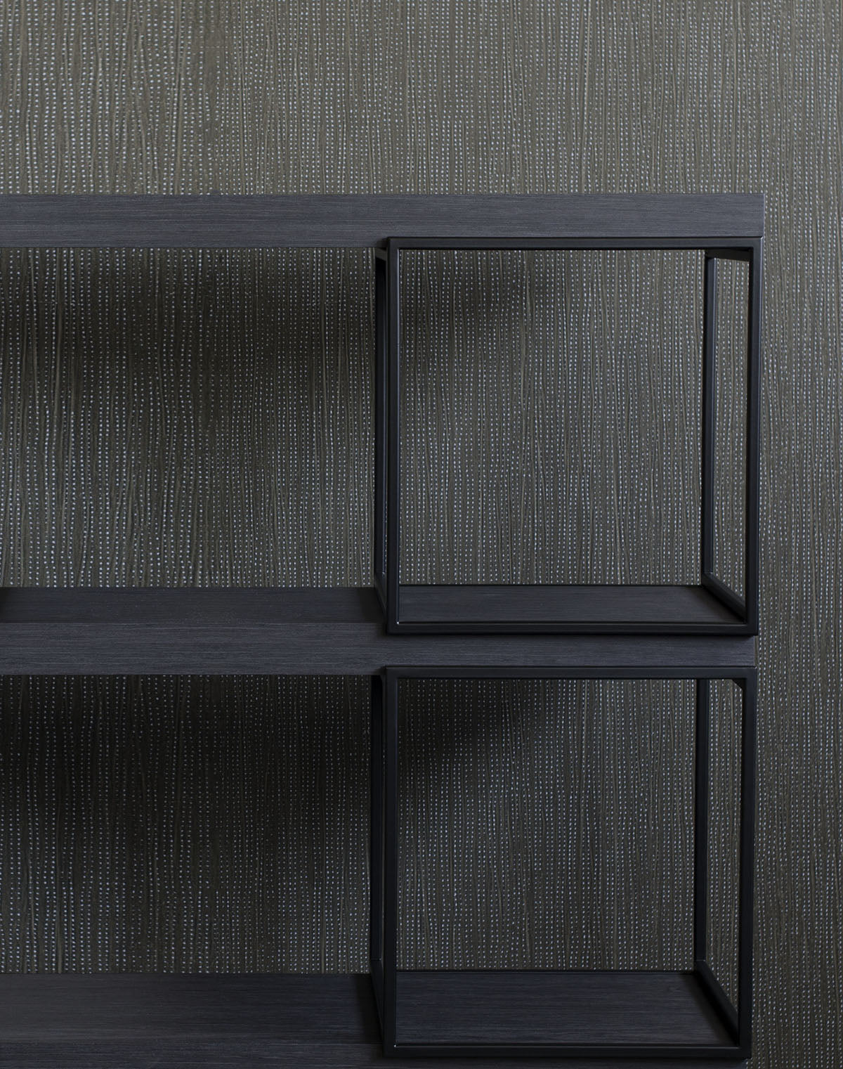 Moduli cubici acciaio verniciato nero libreria New York di Xam struttura portante componibile