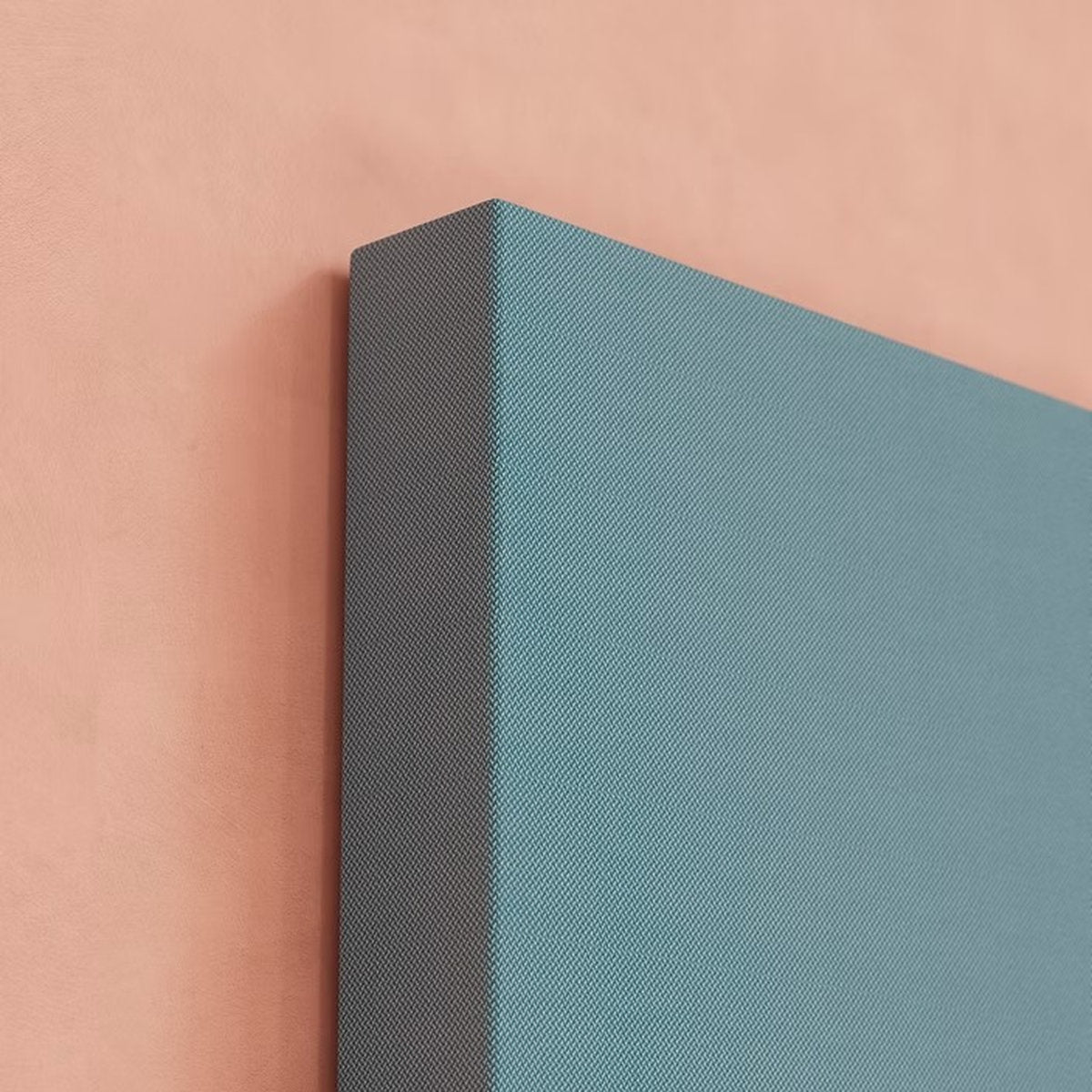 Dettaglio pannello fonoassorbente azzurro con texture tessuto - Sistema Fonoquadro Side Fonolab