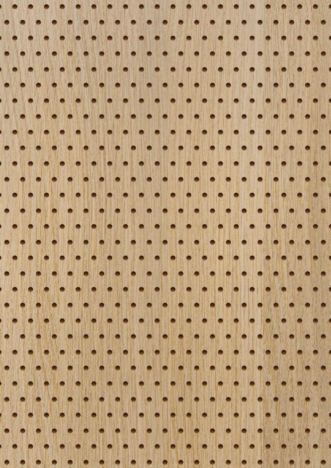 Dettaglio pannello fonoassorbente acustico Skema microforato in legno chiaro