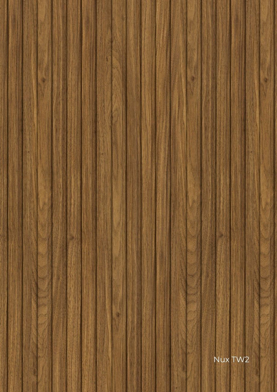 Pannello cannettato squadrato Skema Tech Wall Nux TW2 effetto legno scuro per rivestimento parete
