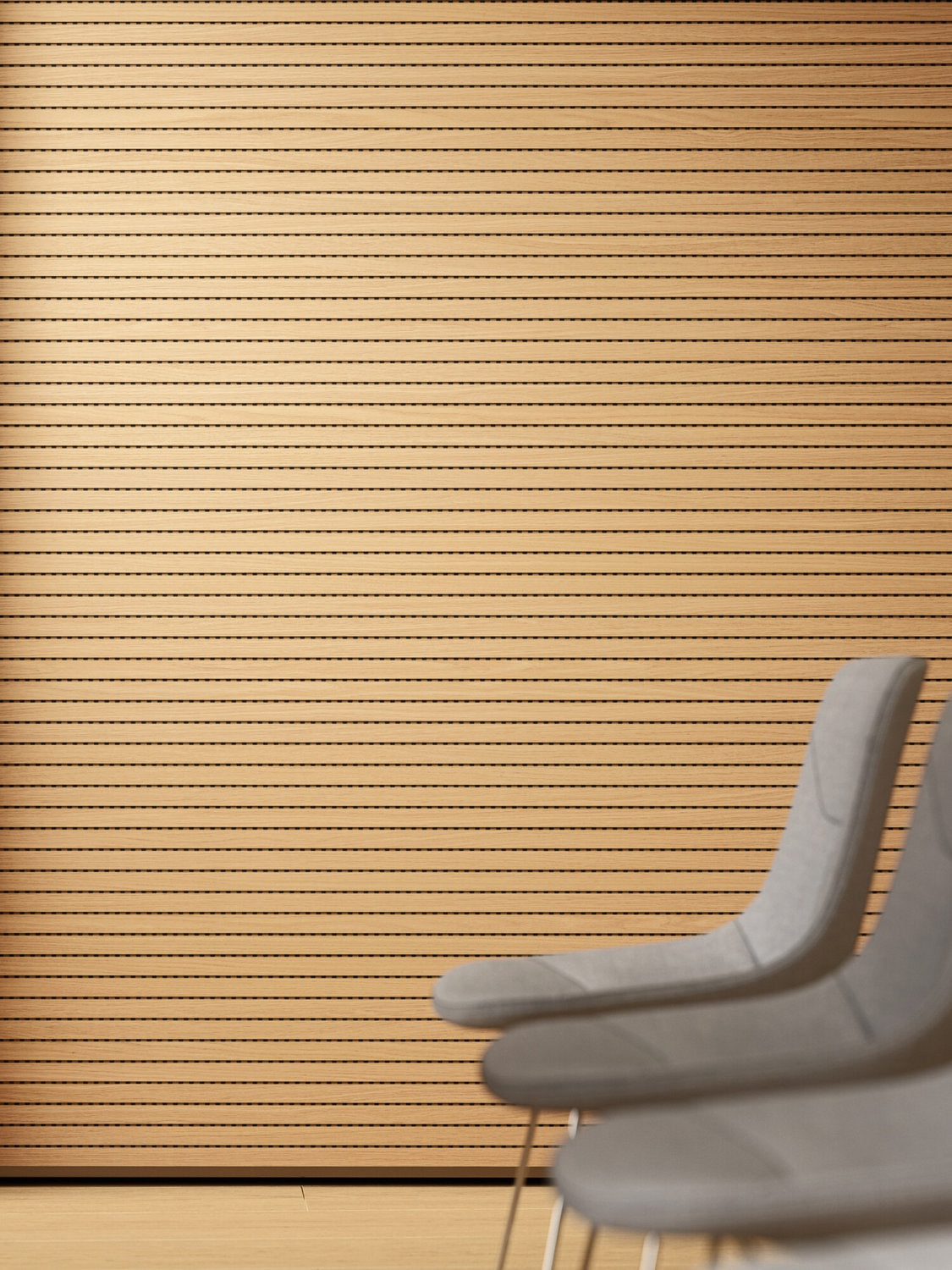 Parete fonoassorbente a righe SONORA Skema per ufficio design minimalista assorbimento acustico uffici