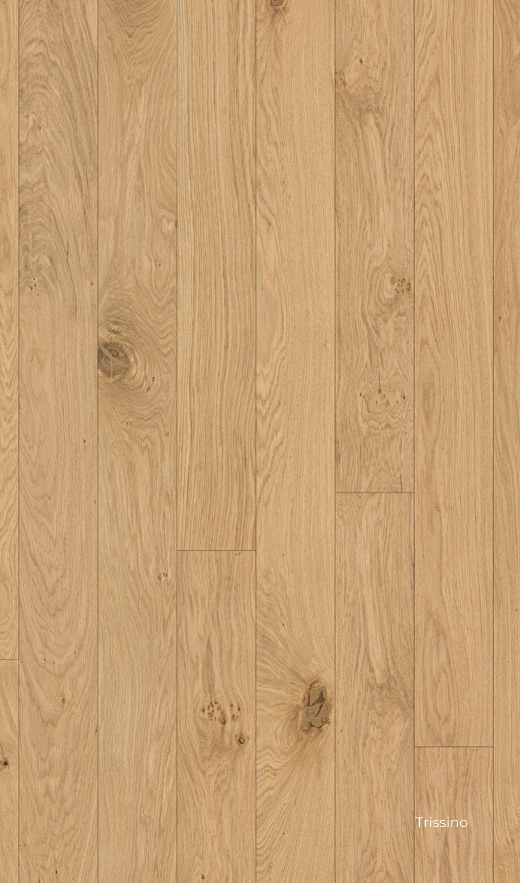 Parquet in rovere Trissino di Skema con nodi naturali e tonalità chiara, posa a doga