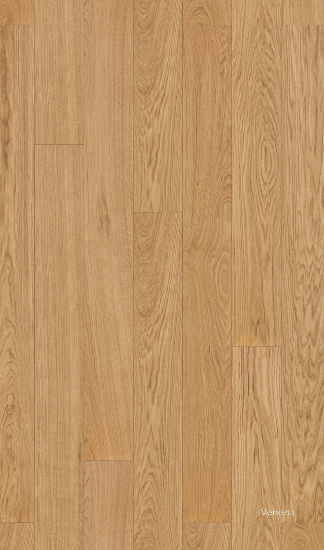 Pavimento in rovere chiaro Venezia della collezione Skema Palladio con posa a doga