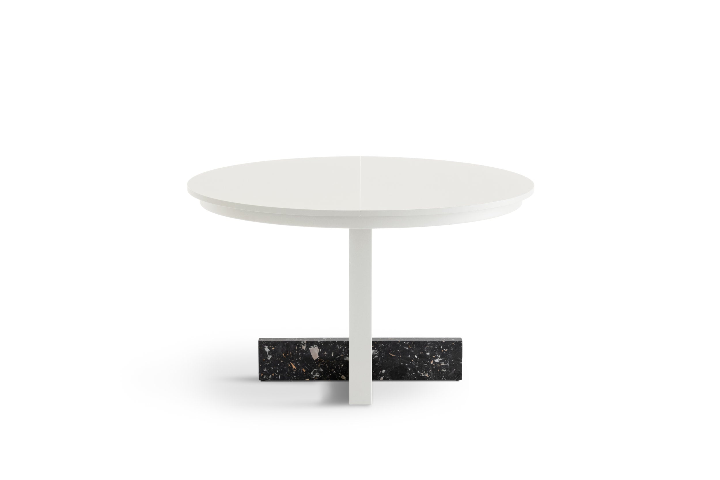 tavolo tondo allungabile Pied-à-Terre Magis in versione chiusa bianco
