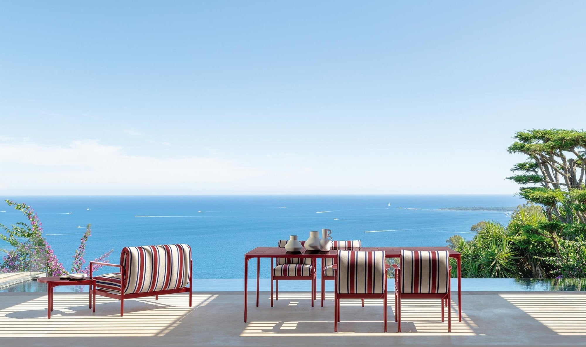 Tavolo rettangolare da esterno Nalu Talenti per zona pranzo outdoor vista mare