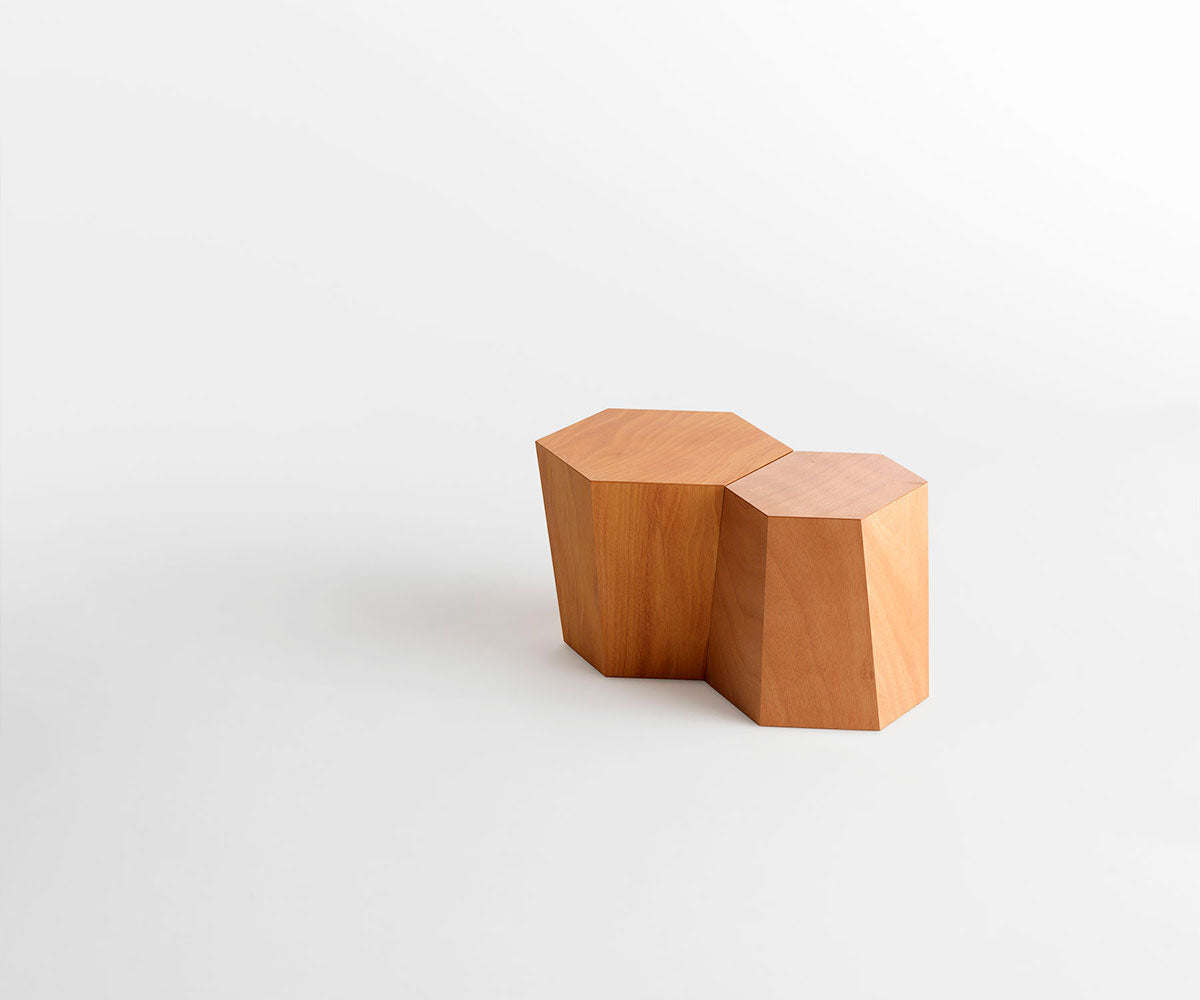 Hexagon Legno: Tavolino Modulare in Okumé