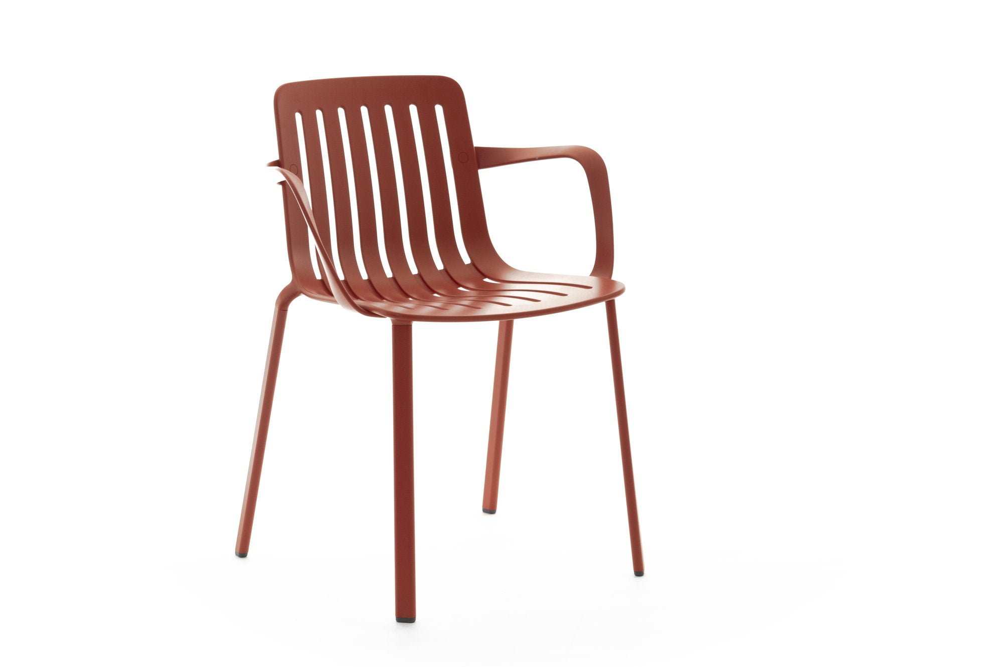 Sedia con braccioli Plato  Magis rossa outdoor alluminio pressofuso 