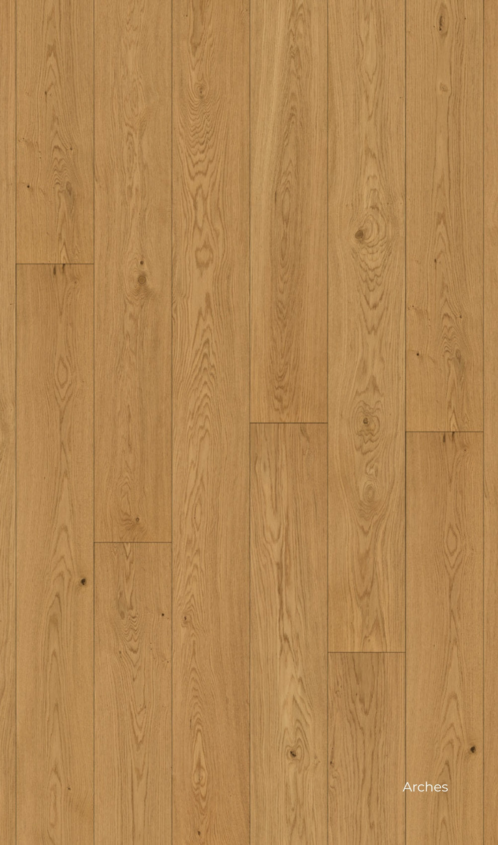 parquet Lumbertech di Skema con venatura marcata e nodo a vista, in finitura chiara Rovere Arches