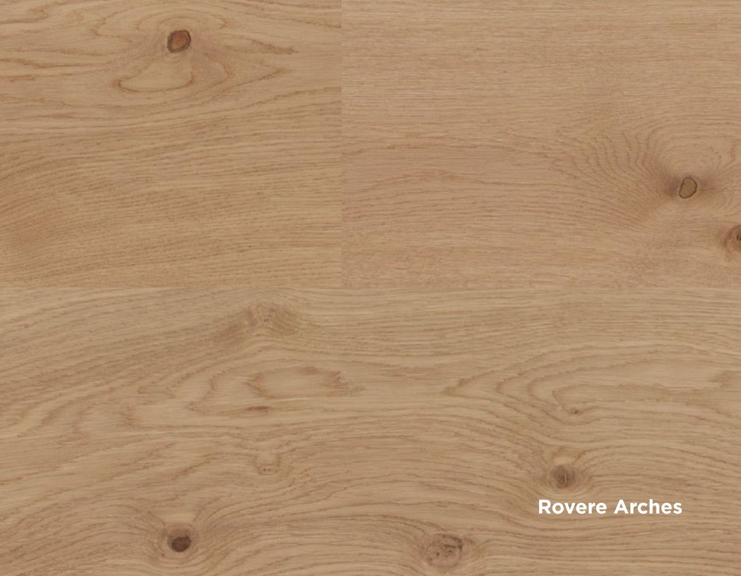 Campione di parquet con venatura marcata e nodo a vista, in finitura chiara Rovere Arches
