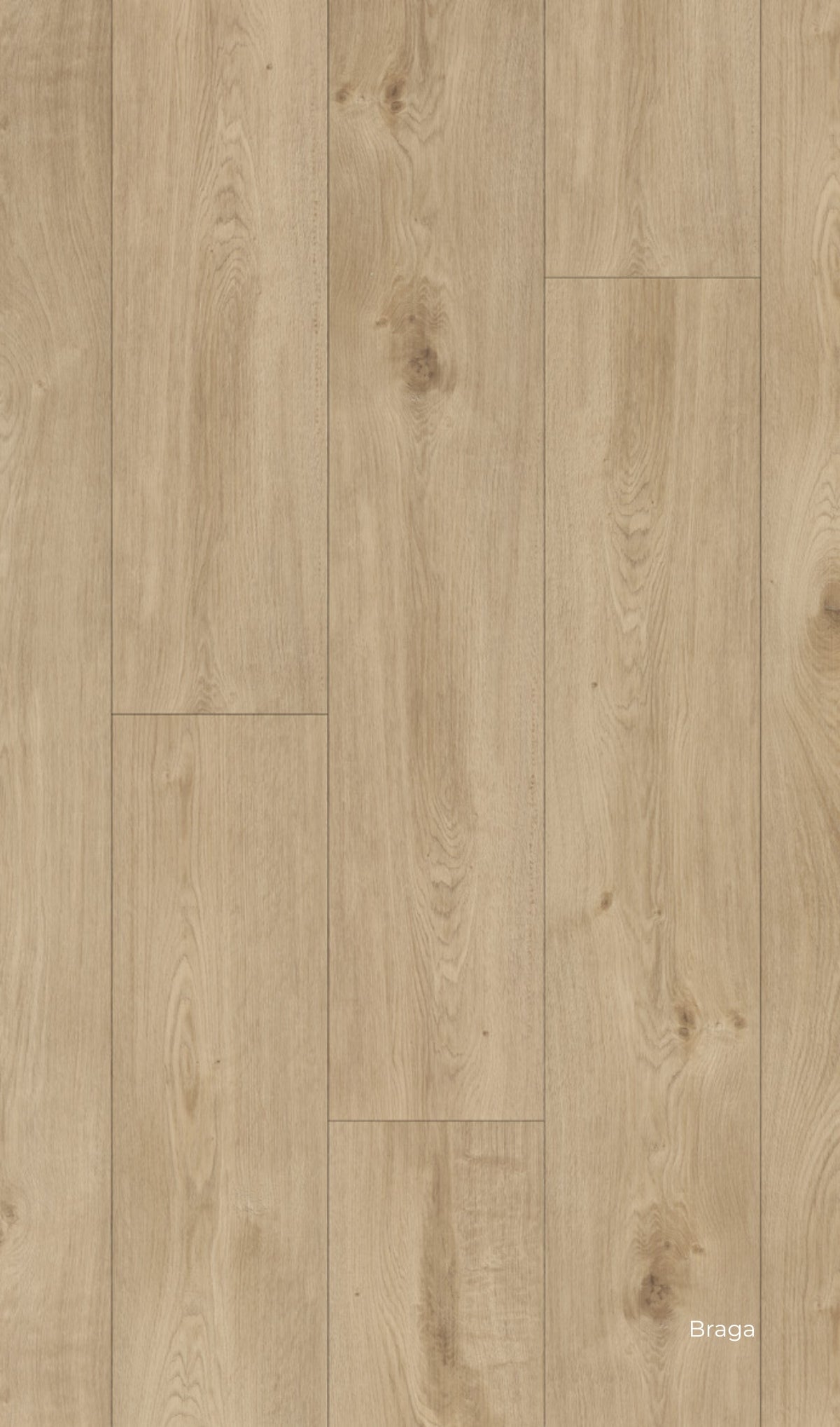 Finitura Braga del pavimento SPC Star Kc Skema, tono chiaro e naturale con venature morbide 
