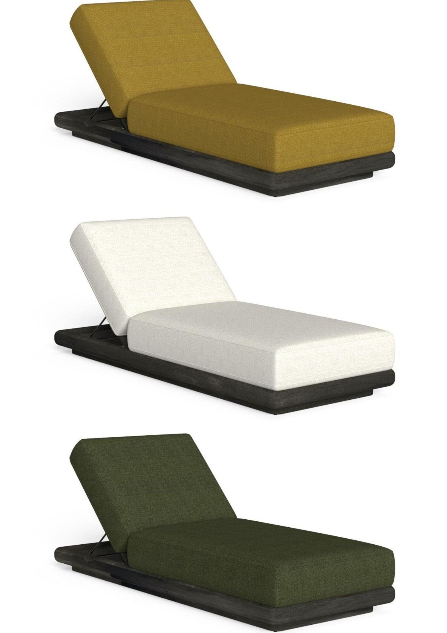 Finiture lettino Itaca Talenti palissandro con tessuti outdoor Milk White Jungle Sunflower