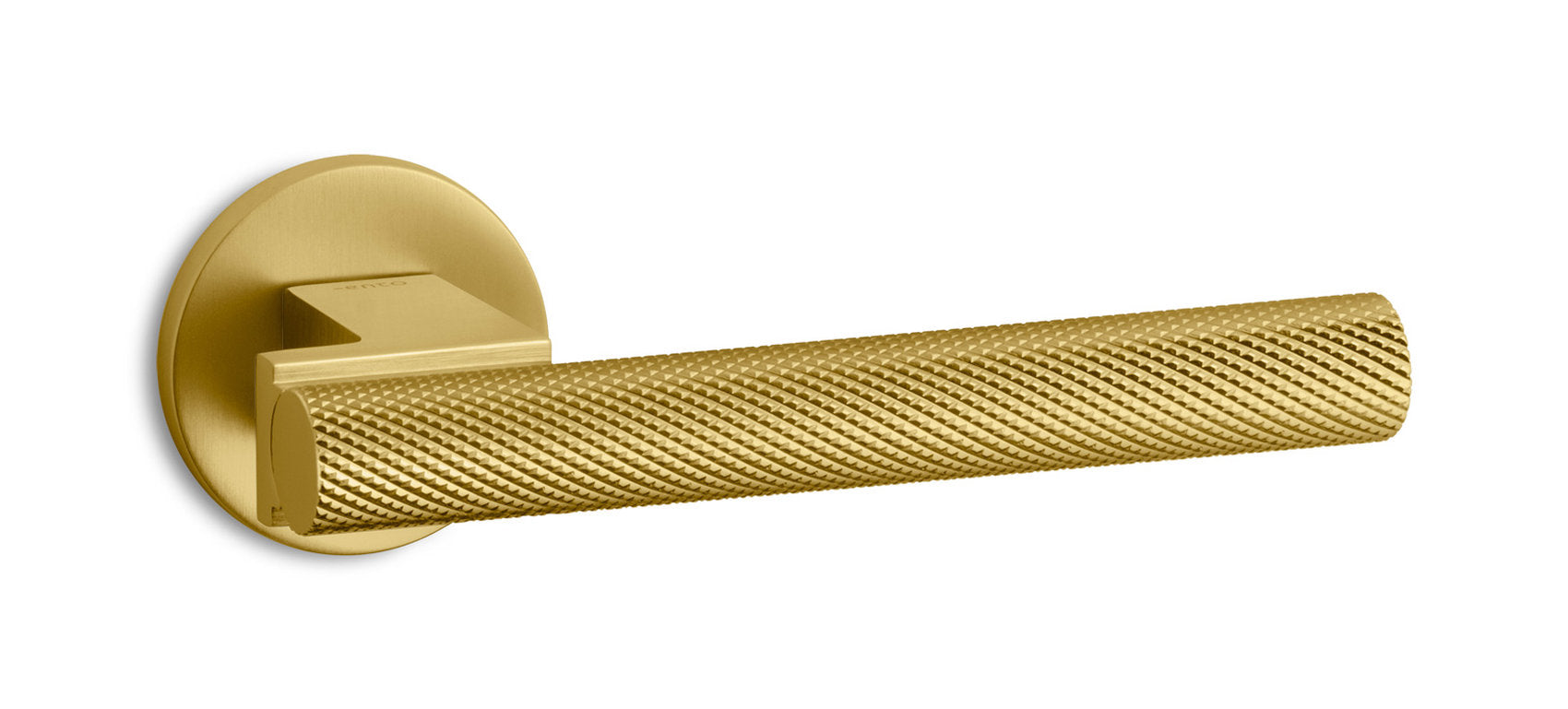 Maniglia Stelo Ento finitura ottone satinato oro per porta interna design Davide Diliberto