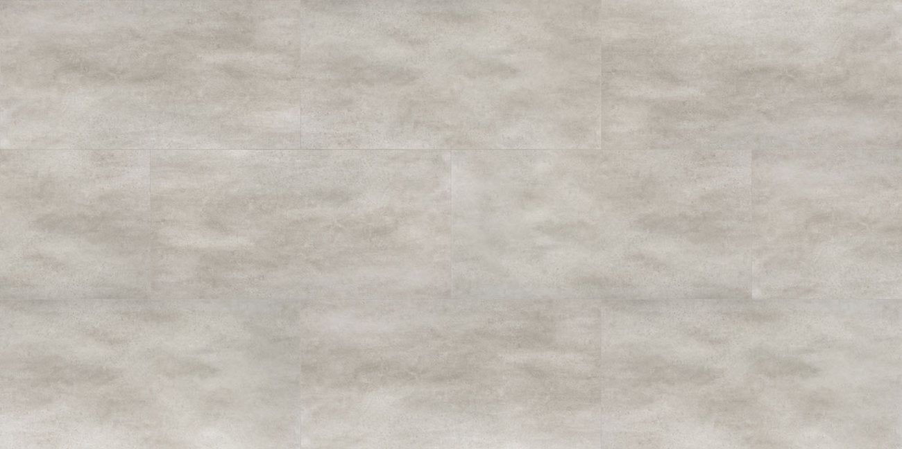 Pavimento SPC Flow 55 Cement Fuji, effetto cemento chiaro, texture su piastrella