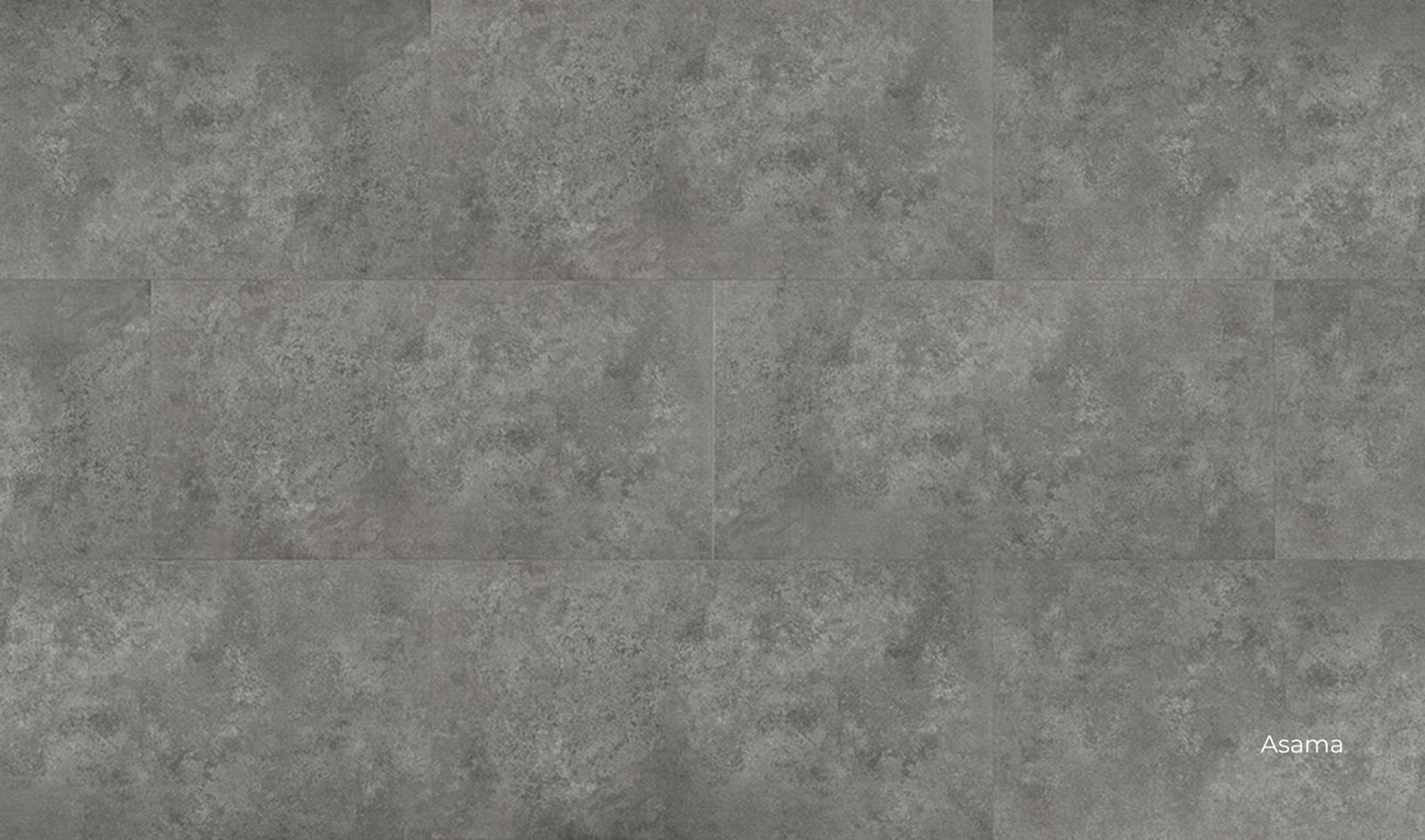 Pavimento SPC Flow 55 Cement Asama, effetto cemento grigio scuro, texture piastrella 