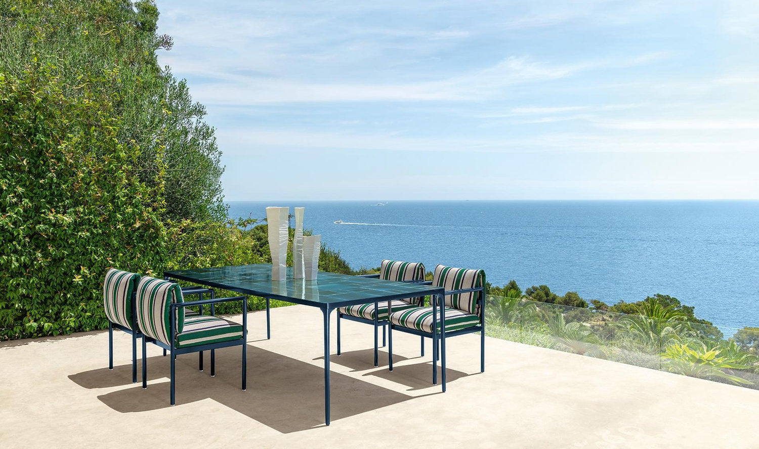 Tavolo da esterno Nalu Talenti in alluminio e gres per terrazza dining outdoor 