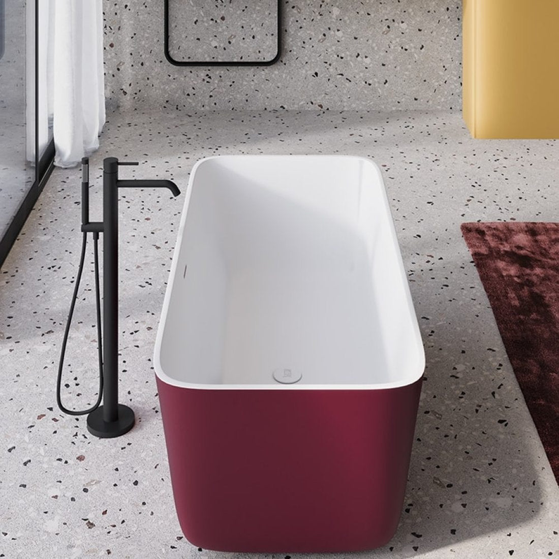 Vasca bagno rettangolare Meda TechFusion 150x70 cm leggera installazione centro stanza